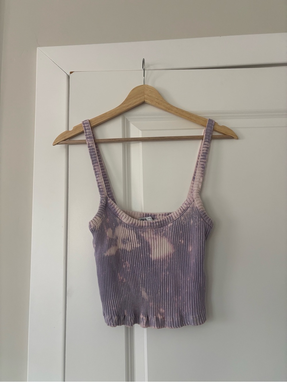 Zara Ribbed Tie-Dye Crop Tank